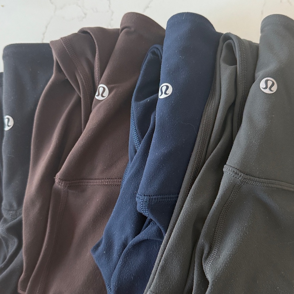 4 pairs - Lululemon Align Leggings w/ Pockets, Size 4 25” Grey Navy Brown Black